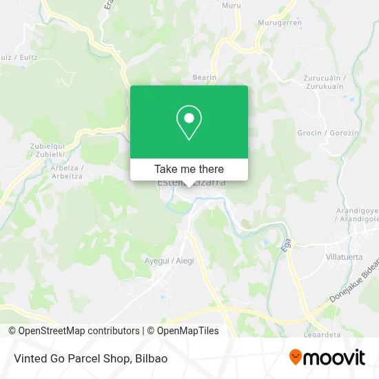 Vinted Go Parcel Shop map