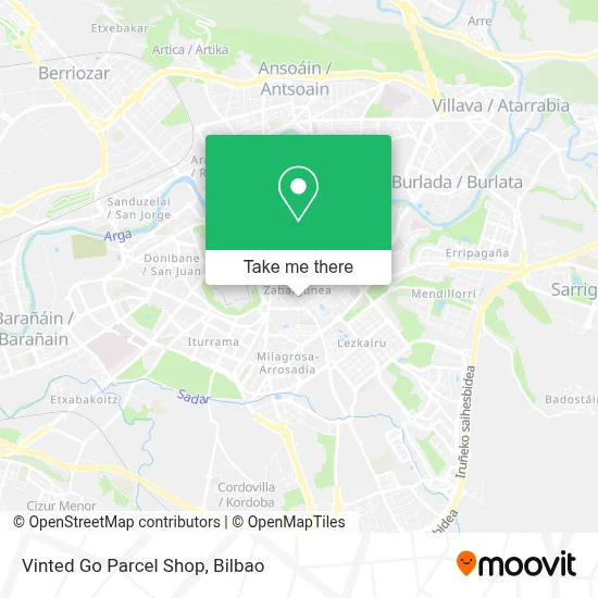 Vinted Go Parcel Shop map