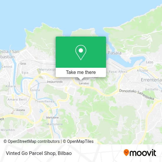 Vinted Go Parcel Shop map