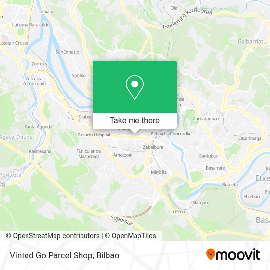 Vinted Go Parcel Shop map