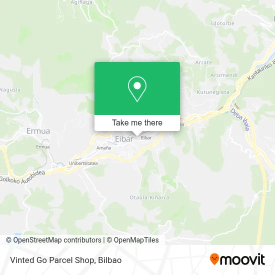 Vinted Go Parcel Shop map