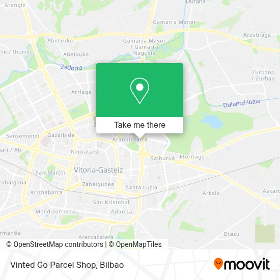 Vinted Go Parcel Shop map