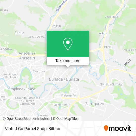 Vinted Go Parcel Shop map