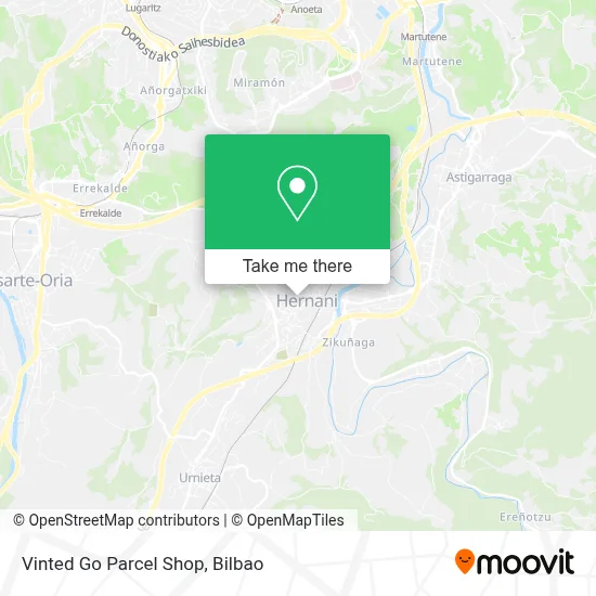 Vinted Go Parcel Shop map