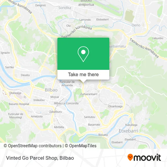 Vinted Go Parcel Shop map