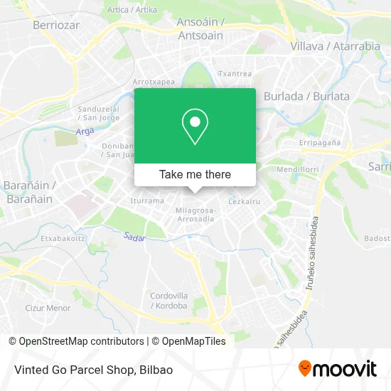 Vinted Go Parcel Shop map