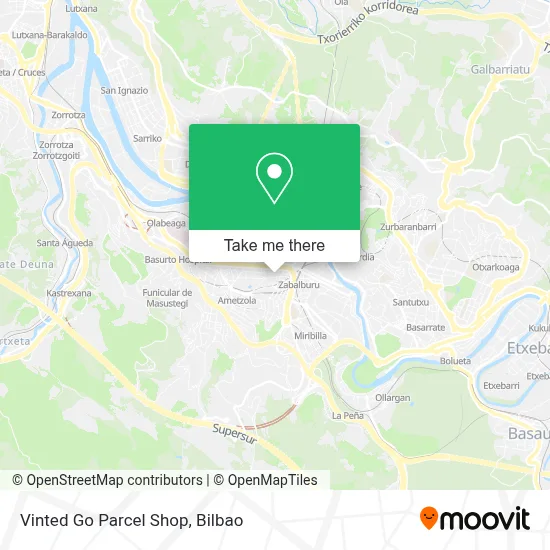 Vinted Go Parcel Shop map
