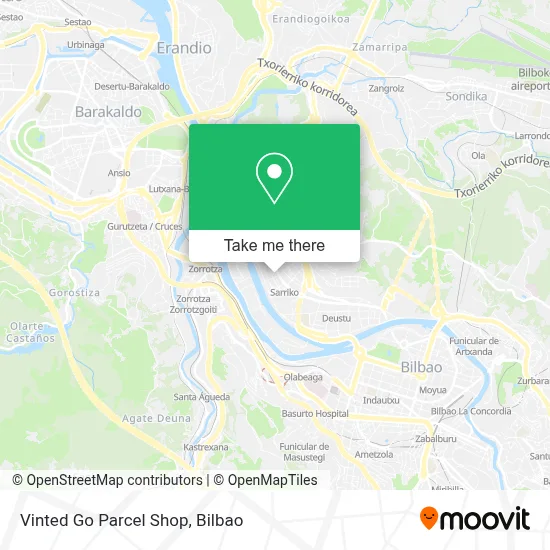 Vinted Go Parcel Shop map