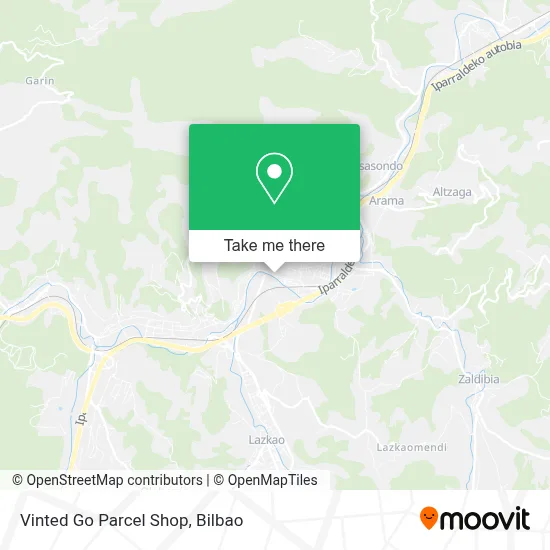 Vinted Go Parcel Shop map