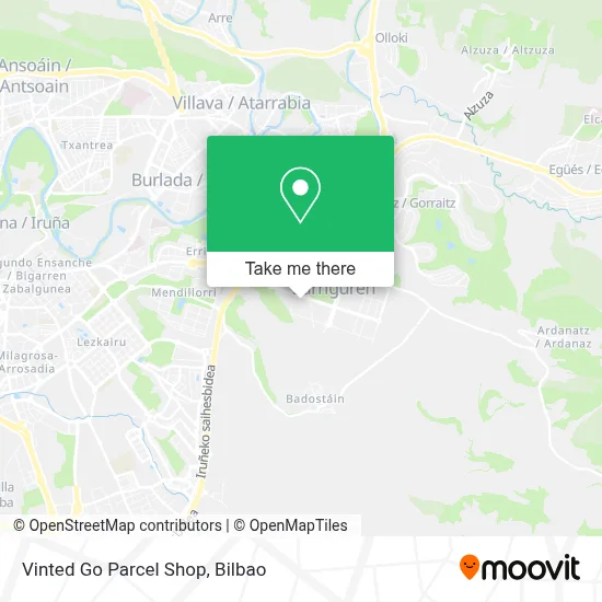 Vinted Go Parcel Shop map