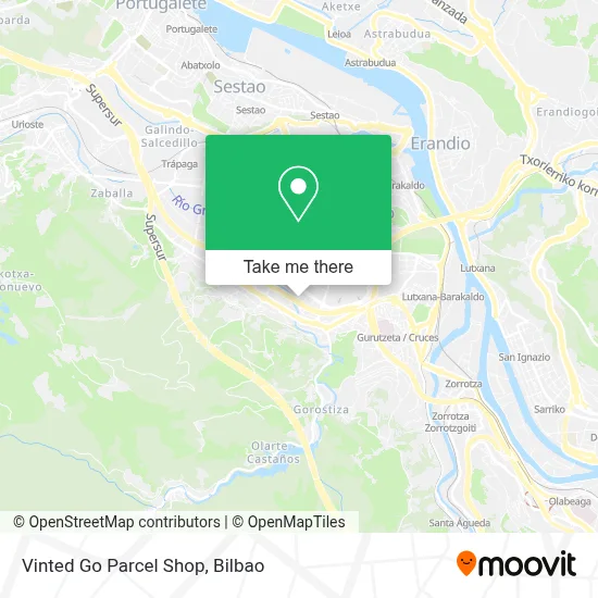 Vinted Go Parcel Shop map