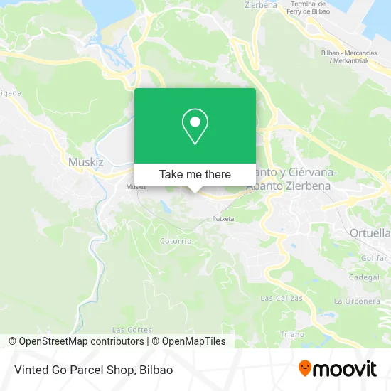 Vinted Go Parcel Shop map