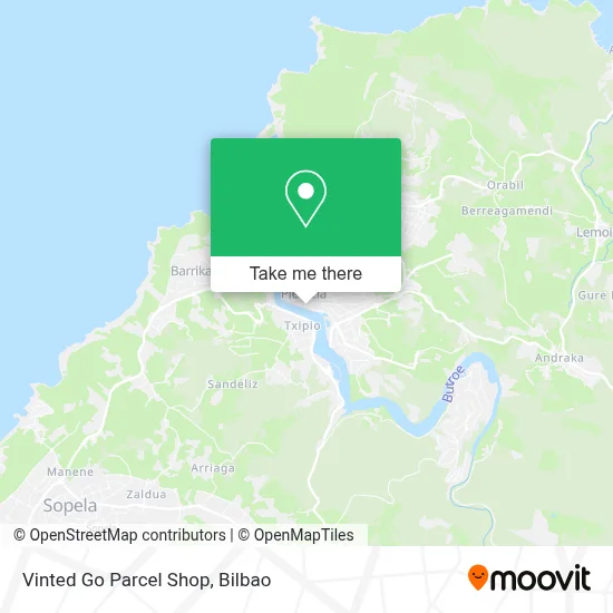Vinted Go Parcel Shop map