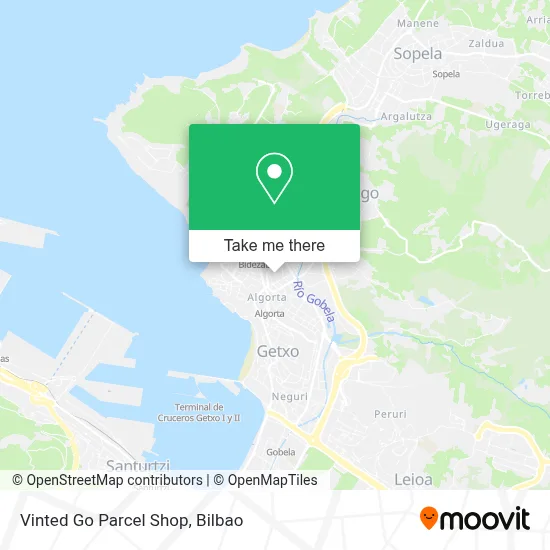 Vinted Go Parcel Shop map