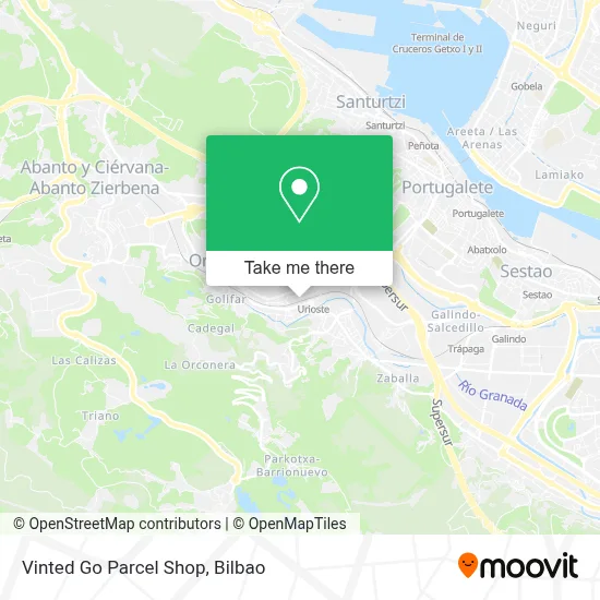 Vinted Go Parcel Shop map