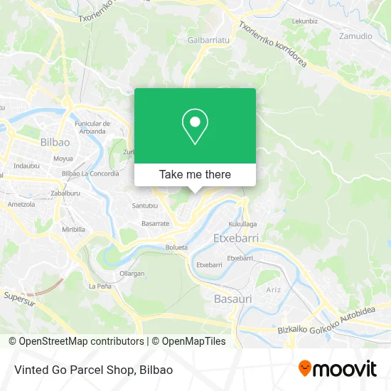 Vinted Go Parcel Shop map