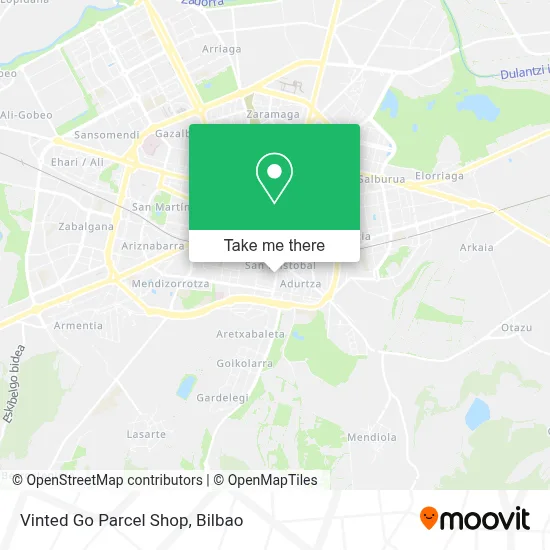Vinted Go Parcel Shop map