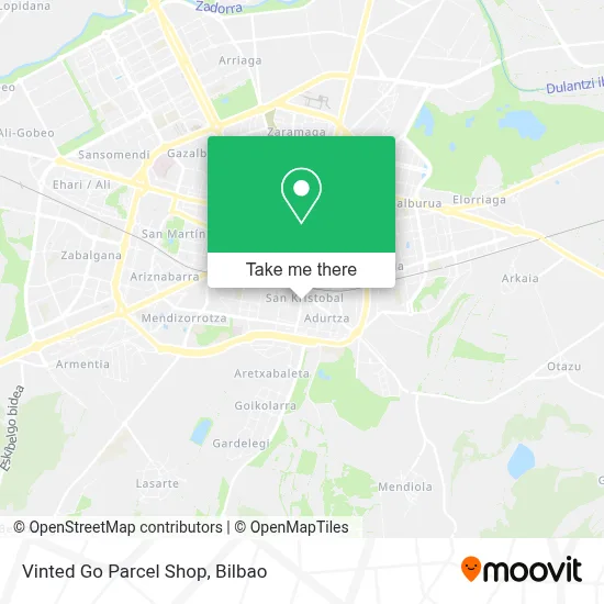 Vinted Go Parcel Shop map