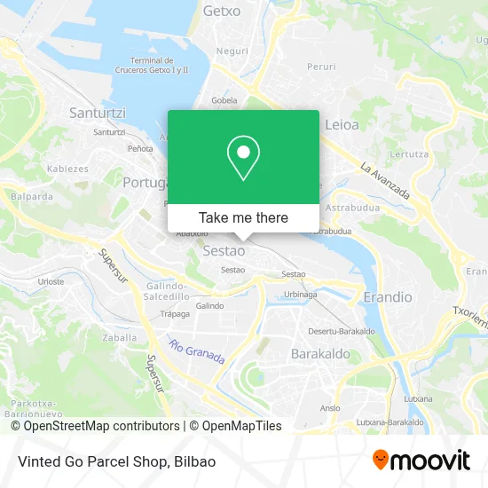 Vinted Go Parcel Shop map