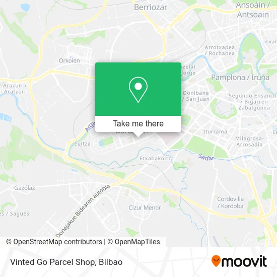 Vinted Go Parcel Shop map