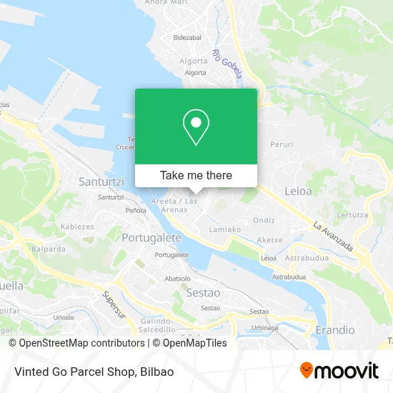 Vinted Go Parcel Shop map