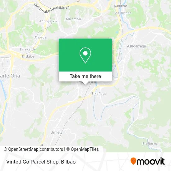 Vinted Go Parcel Shop map
