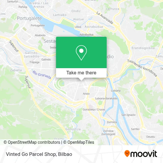 Vinted Go Parcel Shop map
