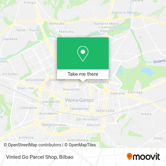 Vinted Go Parcel Shop map