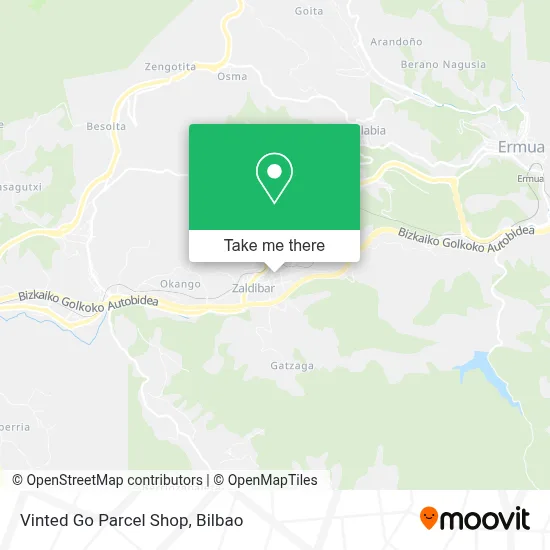 Vinted Go Parcel Shop map