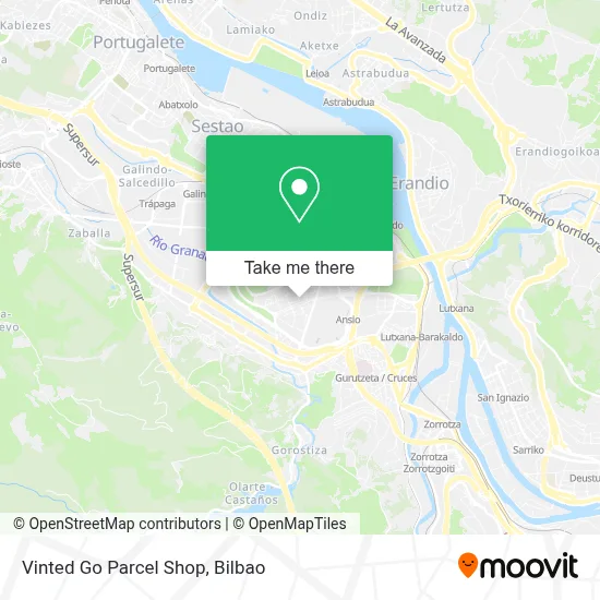 Vinted Go Parcel Shop map