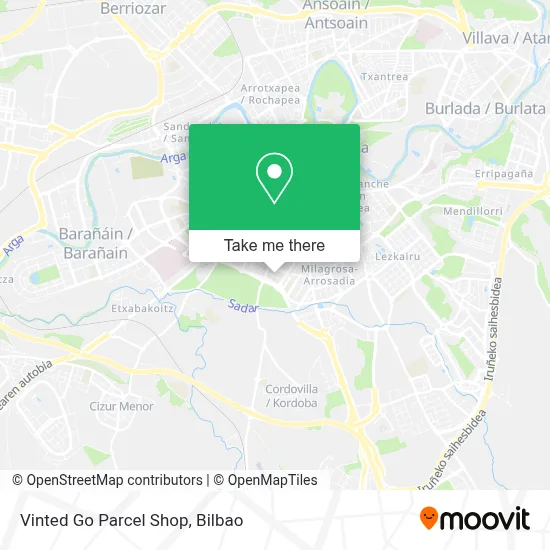 Vinted Go Parcel Shop map
