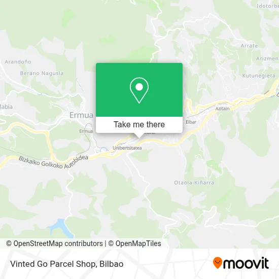 Vinted Go Parcel Shop map
