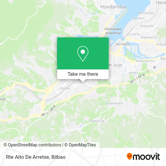 Rte Alto De Arretxe map