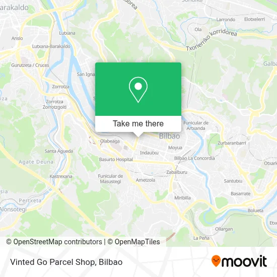 Vinted Go Parcel Shop map