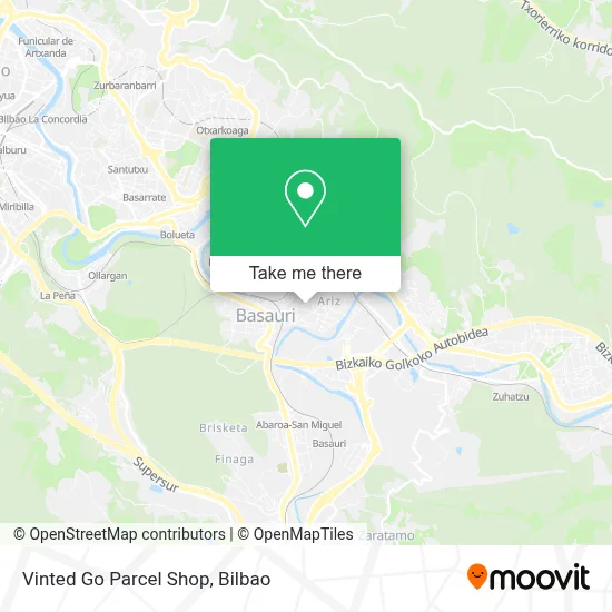 Vinted Go Parcel Shop map