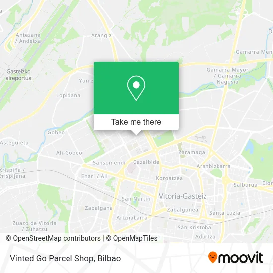 Vinted Go Parcel Shop map