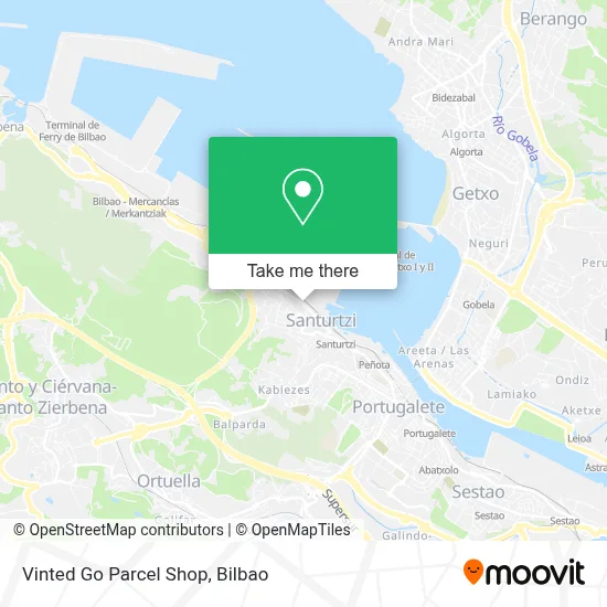Vinted Go Parcel Shop map