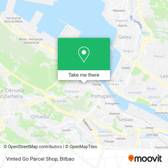 Vinted Go Parcel Shop map