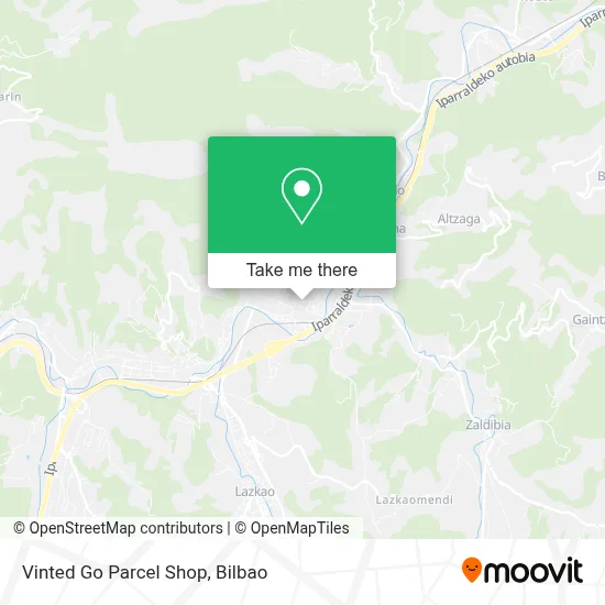 Vinted Go Parcel Shop map