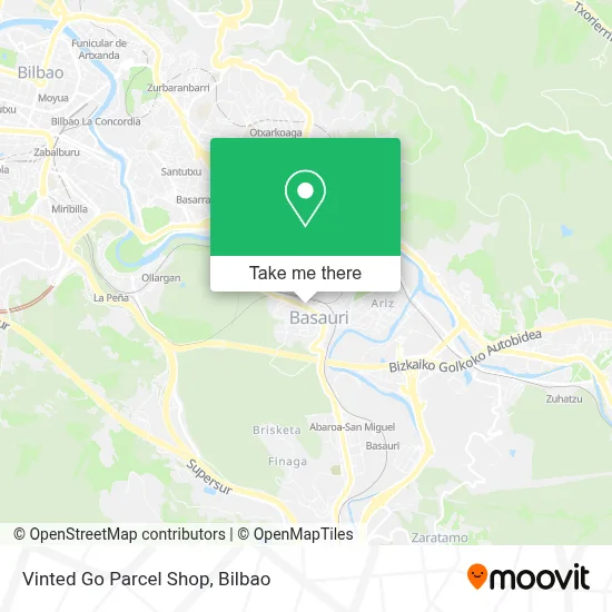 Vinted Go Parcel Shop map
