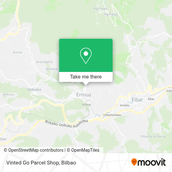 Vinted Go Parcel Shop map