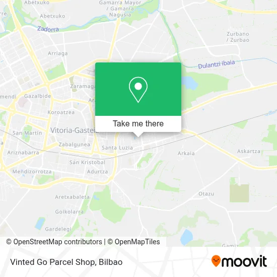 Vinted Go Parcel Shop map