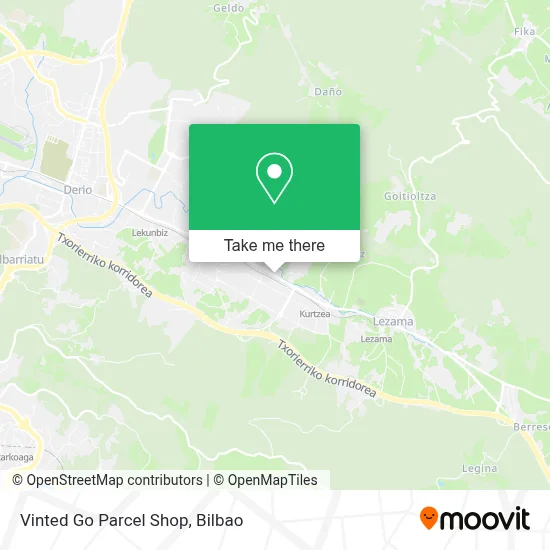 Vinted Go Parcel Shop map