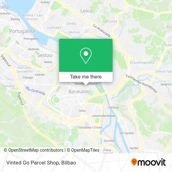 Vinted Go Parcel Shop map