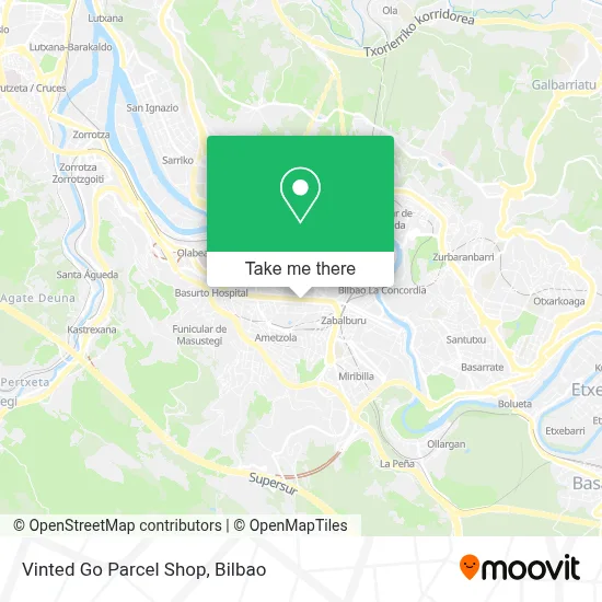 Vinted Go Parcel Shop map