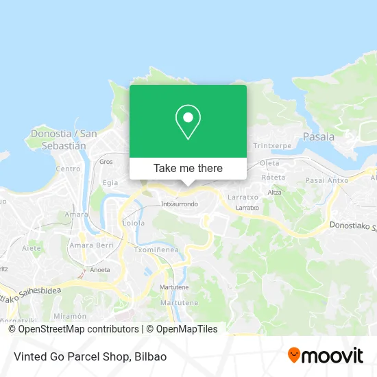 Vinted Go Parcel Shop map
