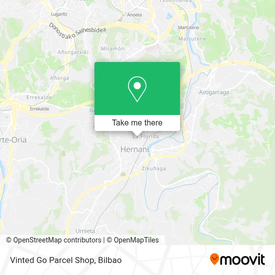 Vinted Go Parcel Shop map