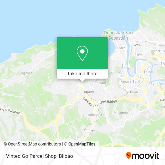 Vinted Go Parcel Shop map