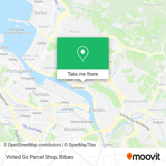Vinted Go Parcel Shop map
