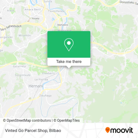 Vinted Go Parcel Shop map